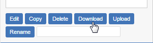 The buttons from the My Custom Data pane with the mouse pointer hovering over the Download button