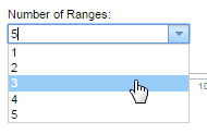 The Number of Ranges drop-down list